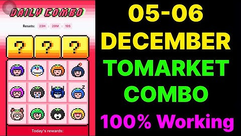 Tomarket Daily Combo | Tomarket Combo 05 December | Tomarket Combo Today | 