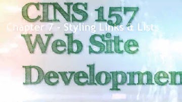SDEV 153 - Chapter 7 Styling Links & Lists