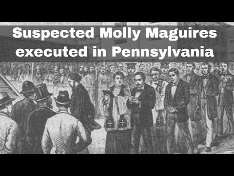 21 ژوئن 1877: ده مهاجر ایرلندی به اتهام عضویت در انجمن مخفی مولی مگوایر به دار آویخته شدند.