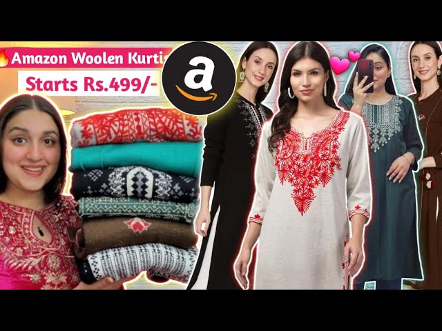 Buy online Women Mandarin Neck Self Design Woolen Kurta from winter wear  for Women by Blushh Collections for ₹999 at 50% off | 2024 Limeroad.com