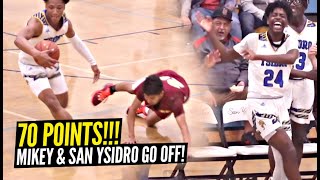 Mikey Williams GOES OFF in 70 POINT DOMINATION Win!! San Ysidro Has OTHER Ranked 9th Graders Too!