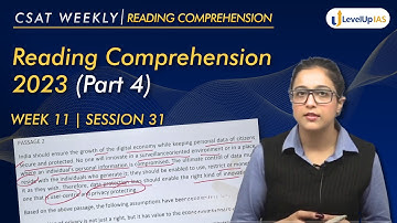 Lecture 31 CSAT Weekly PYQ Series: Reading Comprehension 2023 (Part-4) #csat