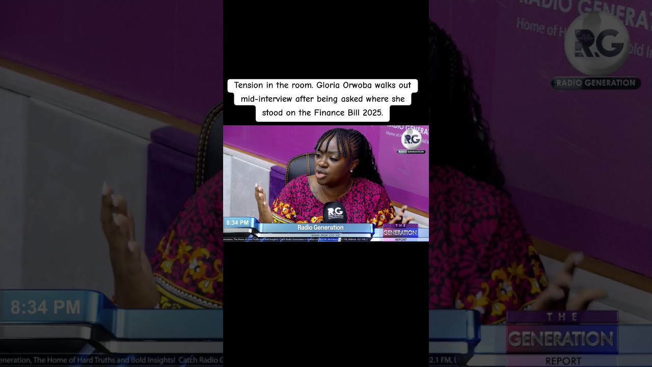 Gloria Orwoba walks out mid-interview after being asked where she stands on the Finance Bill 2025.
