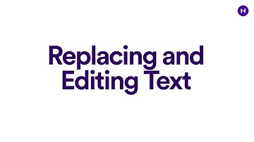 Replacing And Editing Text