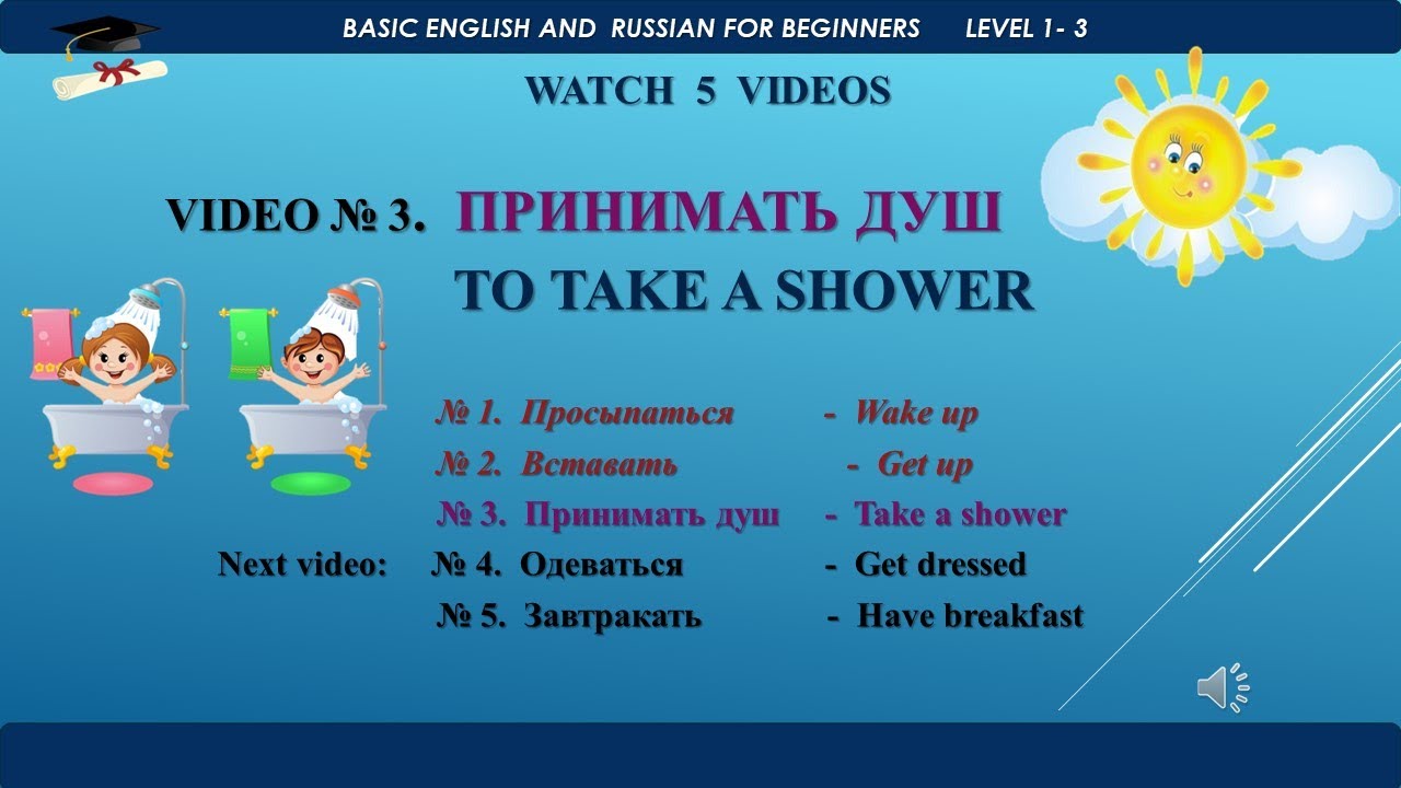 ПРИНИМАТЬ ДУШ. TO TAKE A SHOWER. CONVERSATION PRACTICE. РАЗГОВОРНАЯ ПРАКТИКА. YouTube