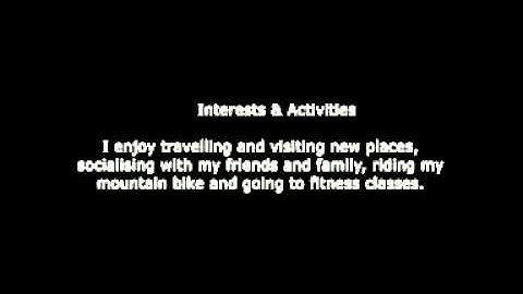 How to write a CV - Interests and activities