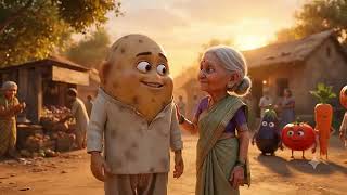 Gareeb Aloo Ne Mehnat Se Badli Apni Kismat 😭❤️ | Motivational Story | Hindi Cartoon #aistory #ai