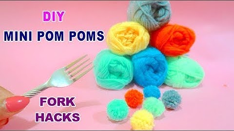 How to Make Mini Yarn Pom Poms With A Fork | Easy DIY | The Craftist Girl |