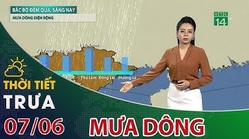Thời tiết trưa, chiều 07/06/2021: Đề phòng mưa dông vào chiều tối| VTC14