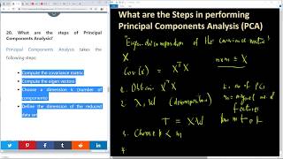 Question 20 - What are the Steps in Principal Components Analysis