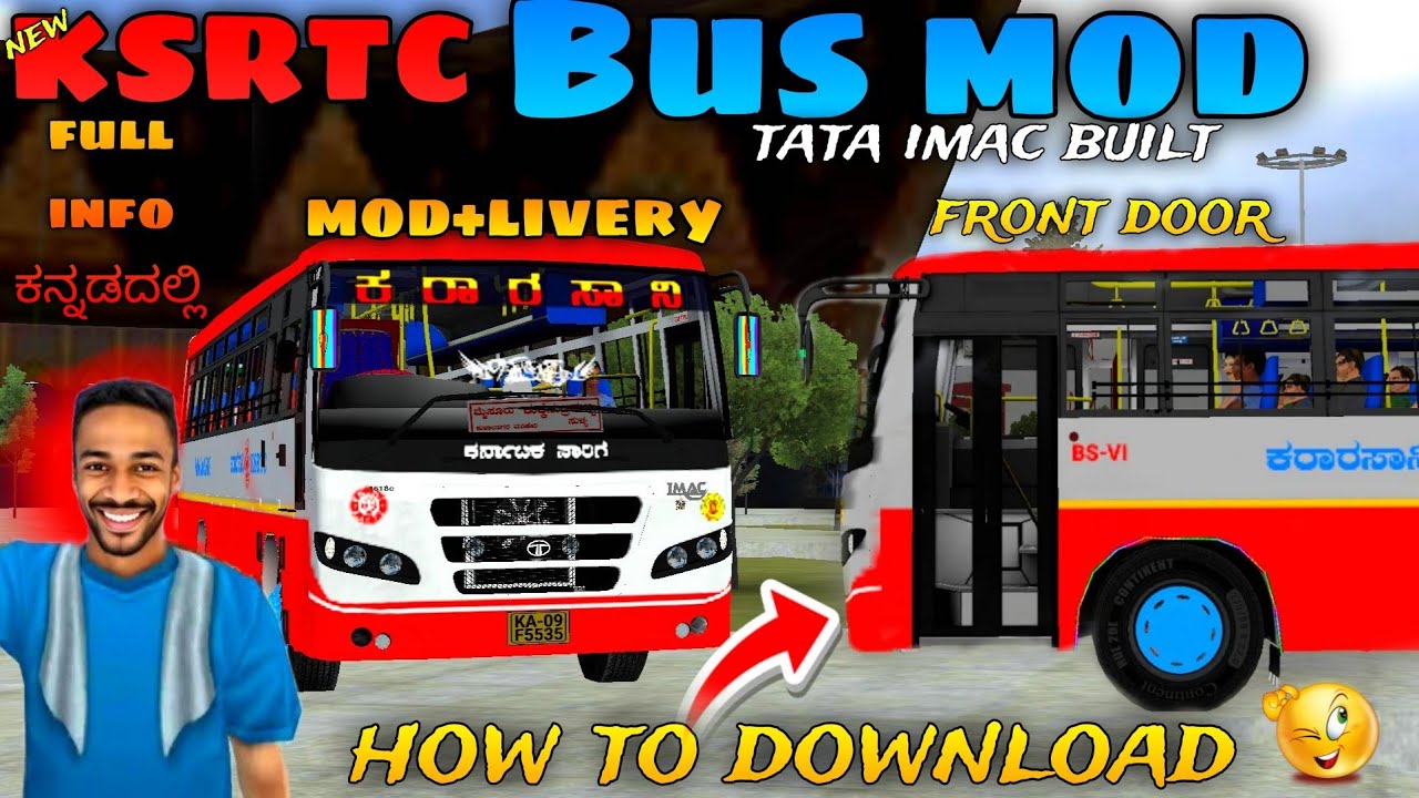 New tata imac built Karnataka ksrtc bus mod | front door | realstic ksrtc bus game | mgk