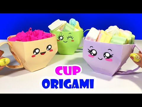 Оригами ЧАШЕЧКА из 1-го листа бумаги I Поделки из бумаги I Origami CUP I Paper Crafts
