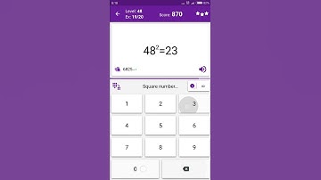 Math Tricks - Training mode - square numbers between 40 and 49 - level 048 (Number Keyboard)