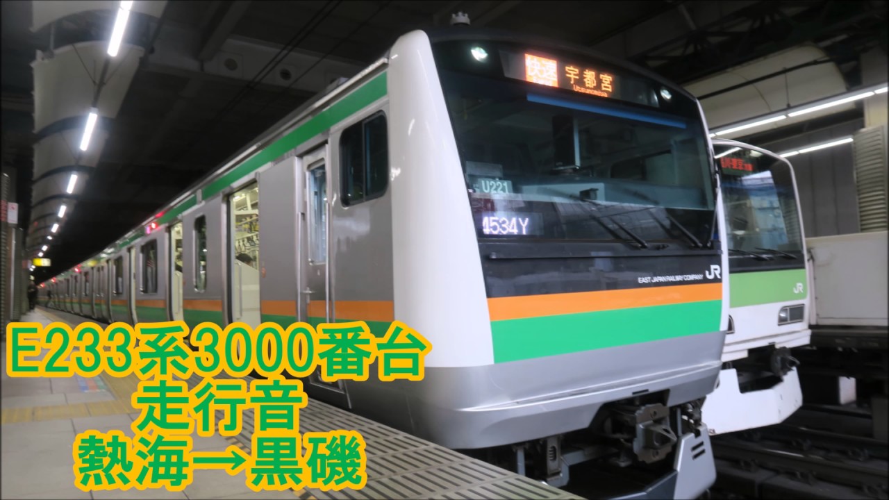【全区間】【超長距離走行音】E233系3000番台　熱海→黒磯