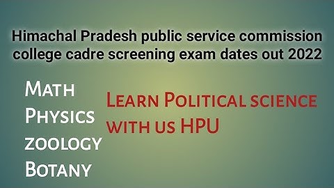 HPPSC assistant professor screening exam 2022