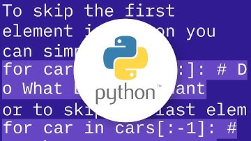 Skip first entry in for loop in python?