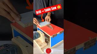 How to Make a Mini Table Saw Using a Drill | DIY Woodworking Tool #shorts