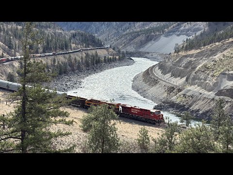 Along The River!!! CPKC 200 (Mixed Train) @ Sackum BC Canada 14MAR26 CP ES44AC 8924 Leading