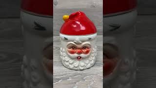 Vintage Santa Claus Cookie Jar Musical 3 Faces Winking Christmas Japan