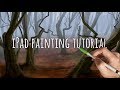 HOW TO PAINT REALISTIC LANDSCAPE 3: Woodland Trees painting tutorial iPad Pro + Apple Pencil