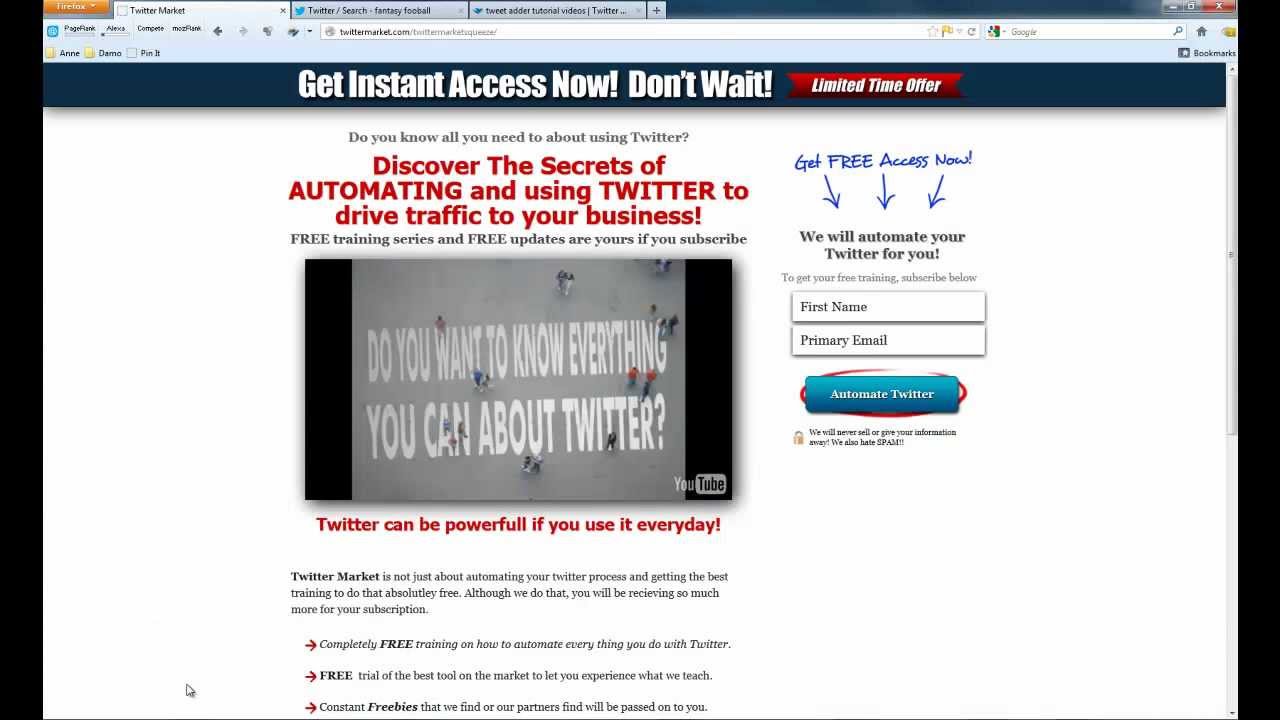 Twitter Market Tweet Adder training 1 YouTube