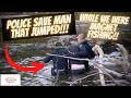 MAN JUMPS OFF BRIDGE WHILE WE WERE MAGNET FISHING!!! CRAZY FINDS!!! #magnetfishing #teammagnetar