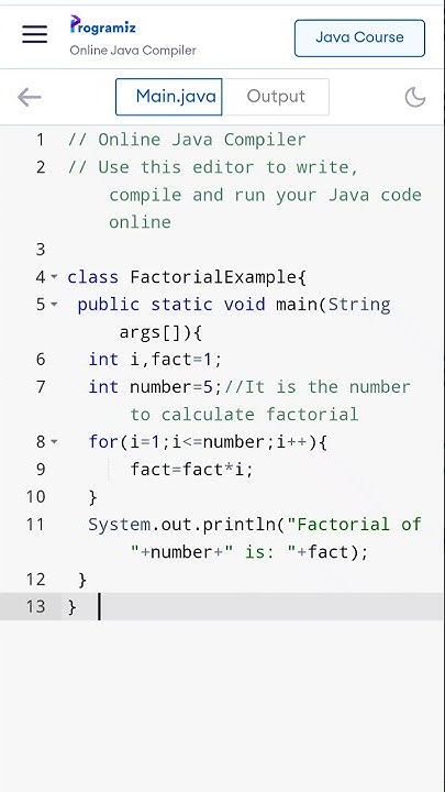 Factorial Program using loop in java #coding #programming - YouTube