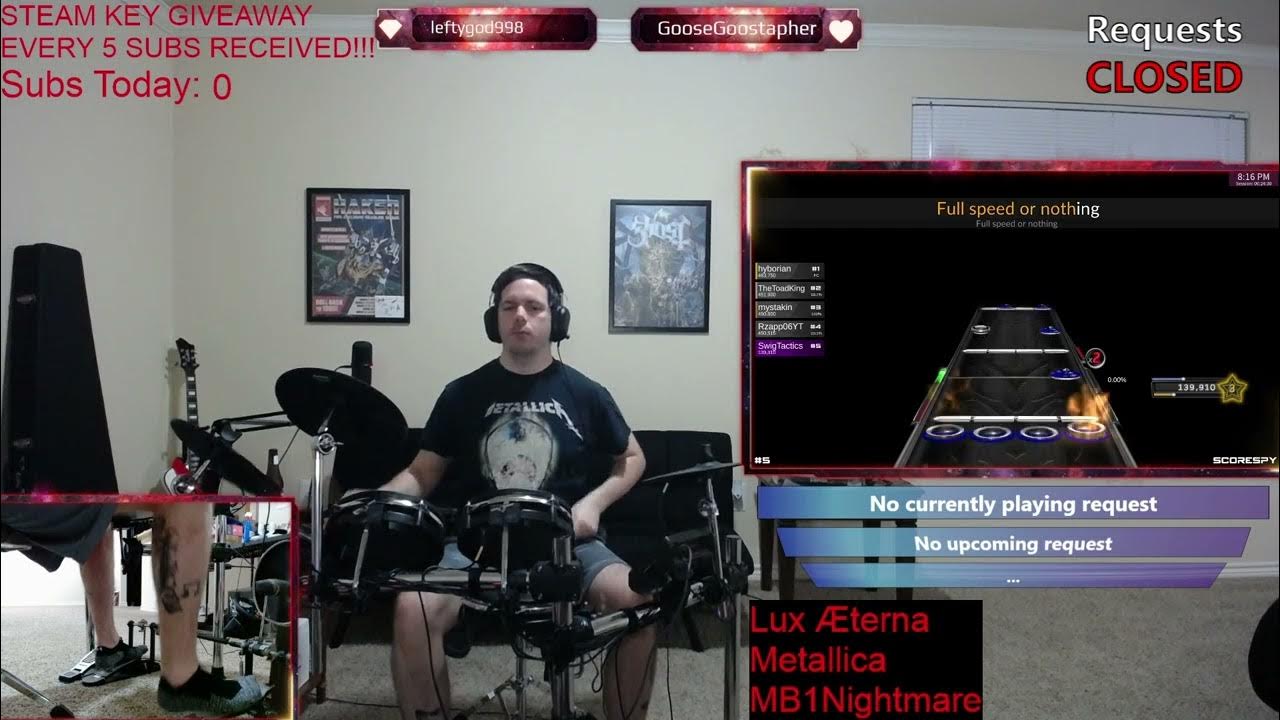 Lux Æterna Metallica Clone Hero Drums Playthrough YouTube