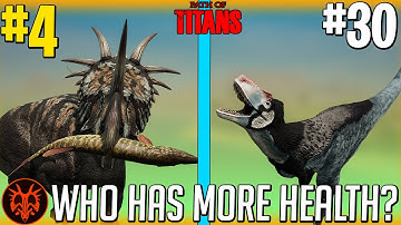 All 30 Official Dinos Ranked By HEALTH! - Path of Titans