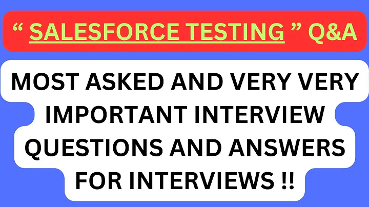 "Salesforce Testing Q&A", Most Asked Interview Q&A in SALESFORCE TESTER Interviews !! #salesforce