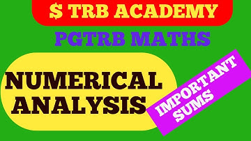 #pgtrb maths Numerical Analysis Sum