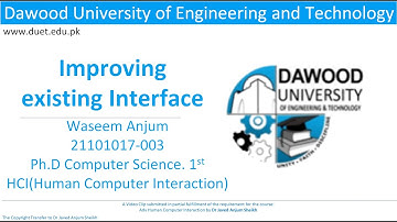 Dawood University of Engineering and Technology (DUET): Re-Designing of Interface (Home Page)