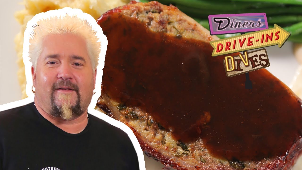 Guy Fieri Eats Bacon-Wrapped Meatloaf | Diners, Drive-ins and Dives with Guy Fieri | Food Network