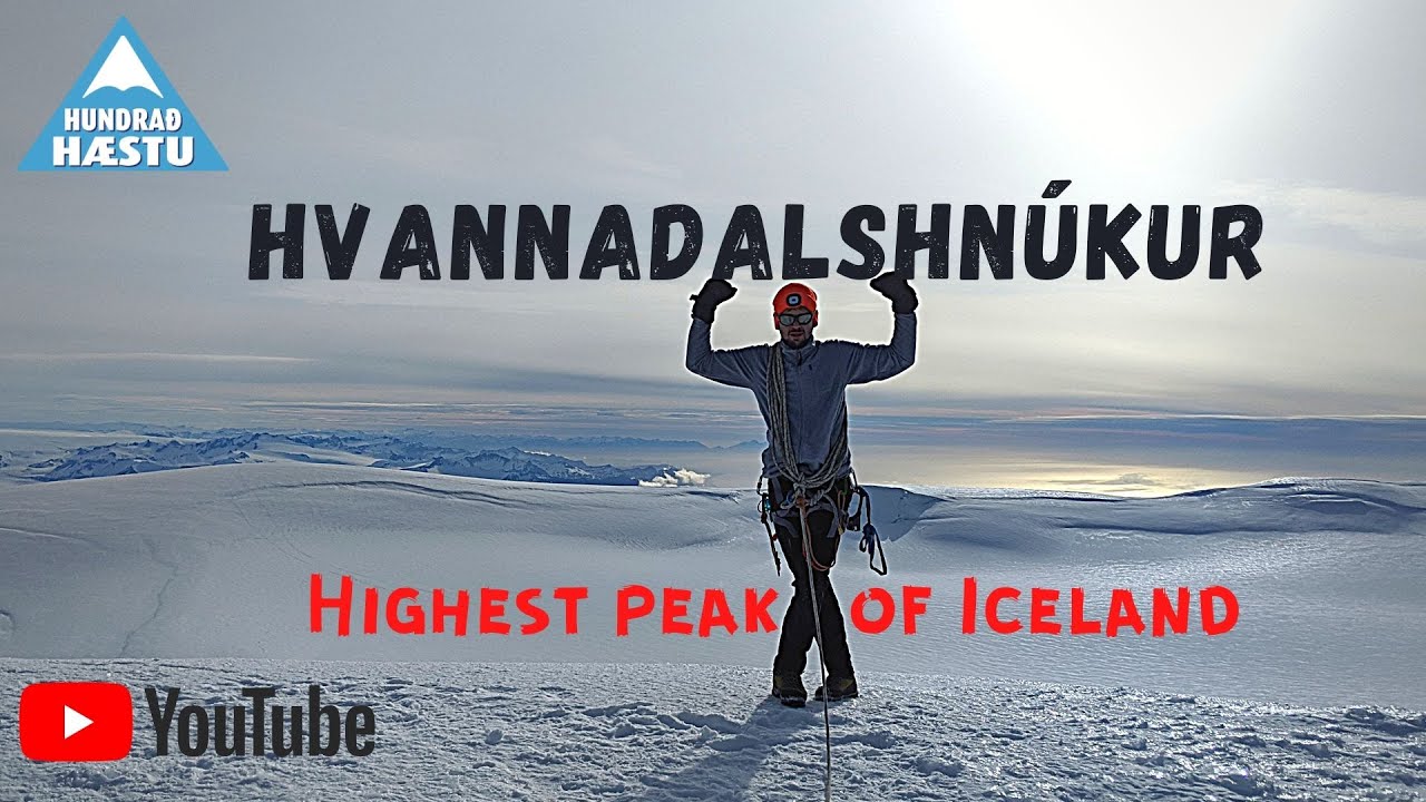 Hvannadalshnúkur (2,110 m.) - The highest mountain of Iceland - Dangerous Hryggjaleið route. — Hvannadalshnukur 2110 M — video poster