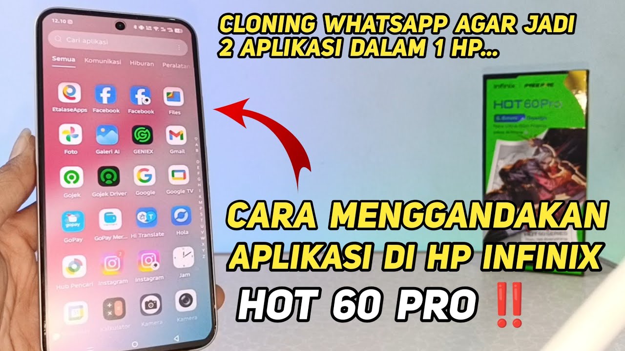CARA MENGGANDAKAN APLIKASI DI HP INFINIX HOT 60 PRO | CARA CLONING APLIKASI HP INFINIX HOT 60 PRO 