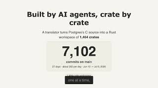 Postgres rewritten in Rust by AI. It passes 46,066 tests.