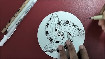Tangle Auragin (2) - Step by Step guided Zentangle Tutorial by CZT Sanyukta Saxena