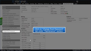 InterServer VPS Change Root Password