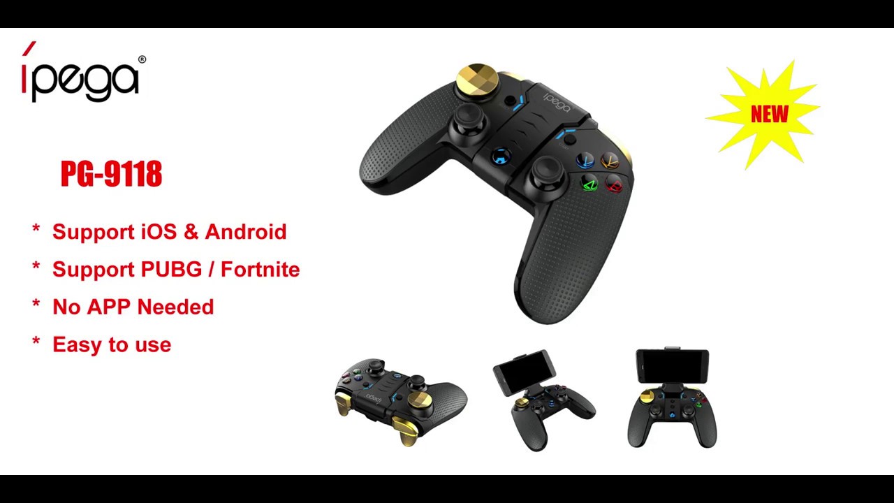 Ipega Pg 9118 Gold Warrior Android Ios Compatible Bluetooth Gamepad Youtube