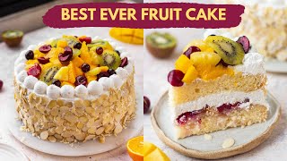 Fresh Fruit Cake Eggless Recipe | Bakery Style No Egg Fruit Cake At Home | Father's Day Recipe screenshot 5