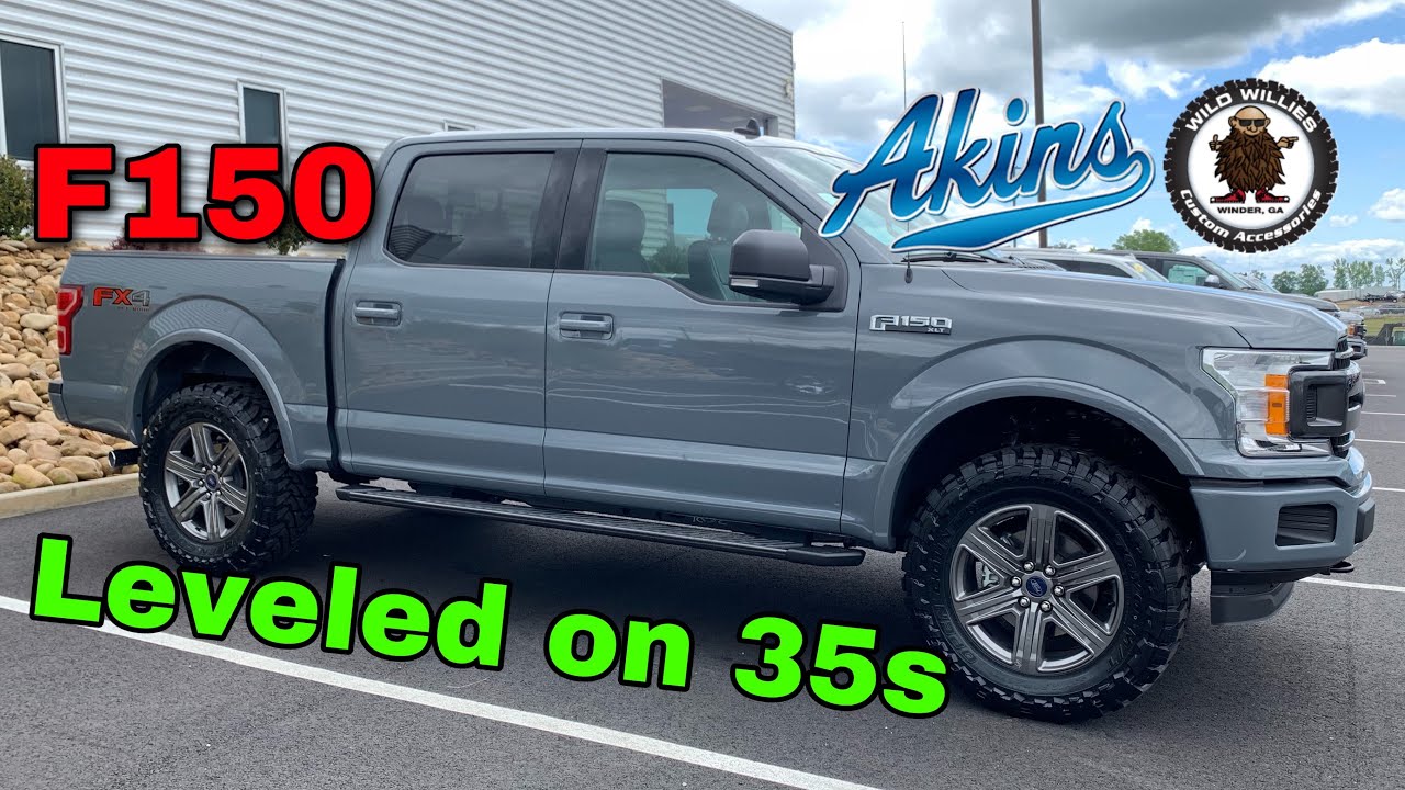 2020 Ford F150 Leveled on 35s Toyo Open Country MT Abyss Gray - YouTube.