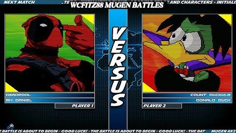 WCFITZ88 MUGEN Battles | Deadpool & MH Daniel vs Count Duckula & Donald Duck
