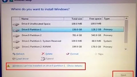 Cài Windows 10 báo lỗi Windows can't be installed on driver 0 partition 1 vi tinh 1166
