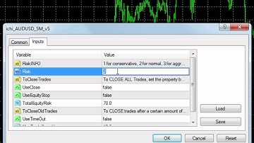 Ichi FX -  Video 2 - How to Change properties of the EA Robot such as Risk