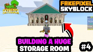 how to build a huge storage room in Fakepixel Skyblock || How to build storage room || Skyblock