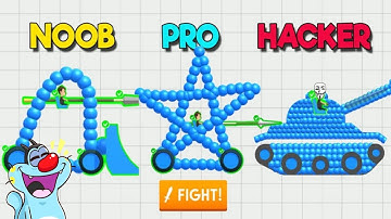 NOOB vs PRO vs HACKER Draw Joust All New Levels With Oggy And Jack Funny