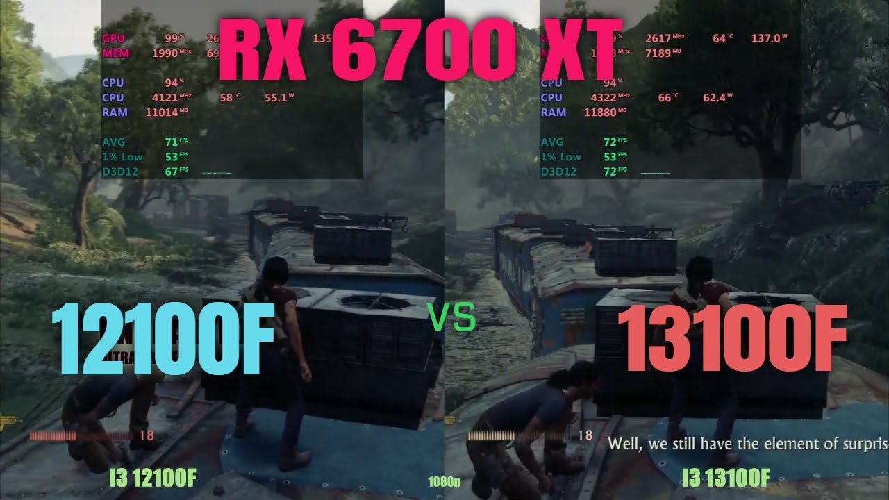 i3 12100f vs i3 13100f 6700xt in 2024 - YouTube