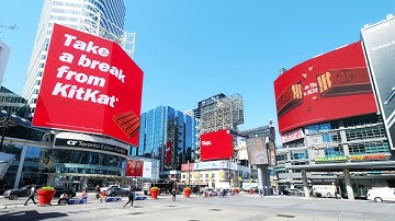 Branded Cities - Take a Break From KitKat campaign - Yonge-Dundas Square digital domination