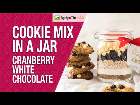 Christmas Cookie Mix in a Jar - Cranberry White Chocolate