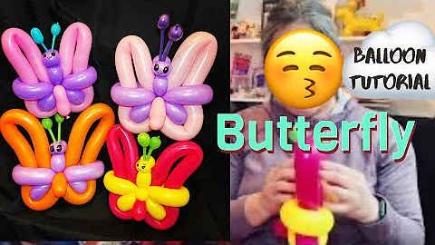 Easy & fast 1, 2 or 3 balloon butterfly. Line twisting balloon tutorial.